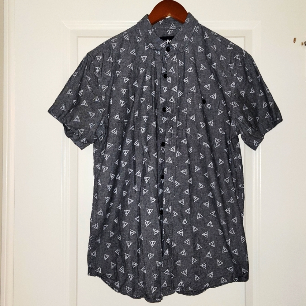 Men's Harry Potter button down short sleeve shirt
